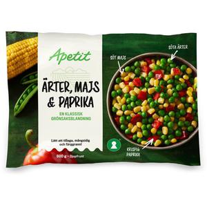 Apetit Artor, Majs & Paprika Fryst 600g