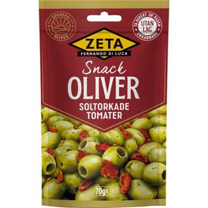 Zeta Snackoliver Soltorkade Tomater 70g