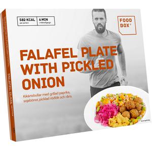 Foodbox Falafel plate with pickled onion