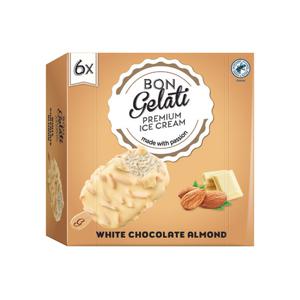 Bon Gelati Pinnglass vit choklad & mandel