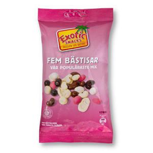Exotic Snacks Fem Bästisar Dragerade Nötter 170g