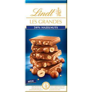 Lindt LES GRANDES Mjölkchokladkaka Hasselnöt 150g