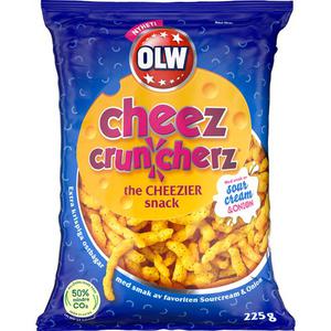 OLW Cheez Cruncherz Sourcream & Onion Ostbagar 225g