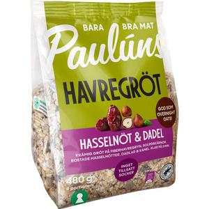 Pauluns Havregrot Hasselnot & Dadlar 480g