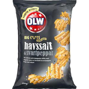 OLW Chips BigCuts Havssalt & Svartpeppar 250g