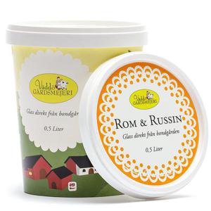 Väddö Gårdsmejeri Romrussinglass 500ml