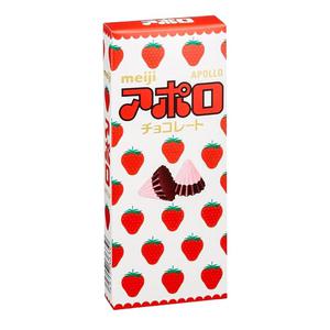 Meiji Apollo Chocolate (Jordgubbar & Mjolkchoklad) 46g