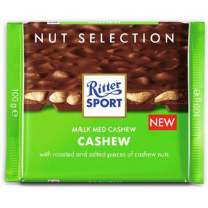 Ritter Sport Mjölkchoklad med Cashewnötter 100g