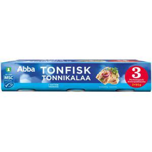 Abba Tonfisk Vatten 3x95g MSC-märkt