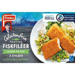 Findus Frasiga Fiskfiléer 4-p Frysta Glutenfri MSC-märkt 340g