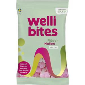 Wellibites Godis Fläder & Hallon Sockerfri 70g