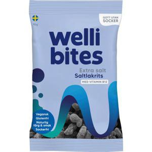 Wellibites Saltlakrits Extra Salt 70g