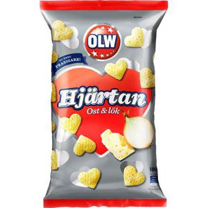 OLW Chips Hjärtan Ost & Lök 100g