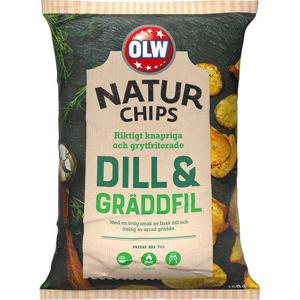 OLW Naturchips Dill & Gräddfil 150g Olw