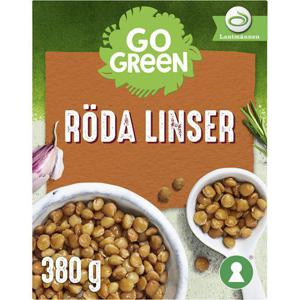 GoGreen Röda Linser Färdigkokta 380g Gogreen