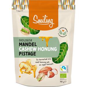 Smiling Nötmix Cashew, Mandel & Pistage EKO Fairtrade 140g