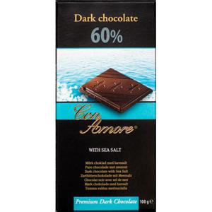 Con Amore Mörk Choklad 60% med Havssalt 100g