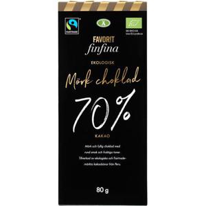 Favorit Finfina Choklad Mörk 70% EKO/Fairtrade 80g Favorit  Finfina
