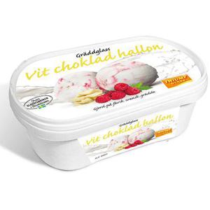 Triumf Glass Gräddglass Vit Choklad & Hallon 500g