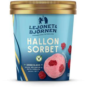 Lejonet & Björnen Hallonsorbet 500ml