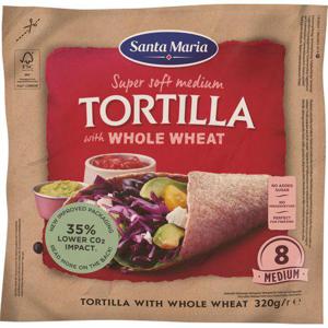 Santa Maria Tortilla Fullkorn Medium 8-p 320g
