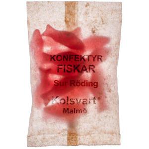 Kolsvart Konfektyrfiskar Sur Röding Veganska 120g