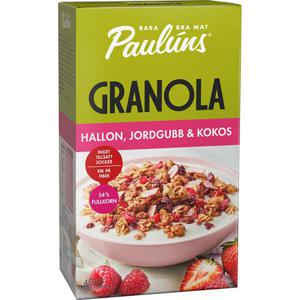 Paulúns Granola Hallon, Jordgubb & Kokos 450g