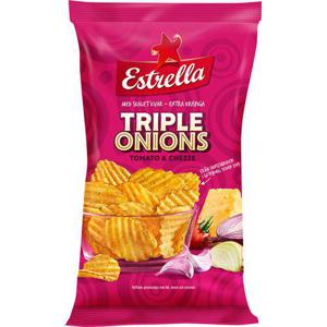 Estrella Chips Triple Onions, Tomato & Cheese 275g