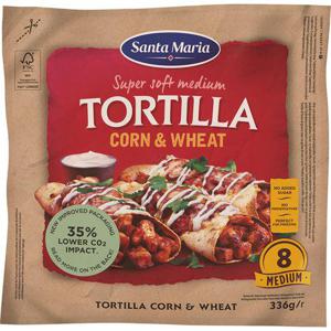 Santa Maria Tortilla Corn & Weat Medium 8-p 336g
