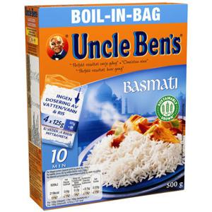 Uncle Ben's Basmatiris Boil in Bag 4x125g Uncle Bens