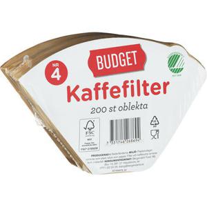 Budget Kaffefilter Oblekt Storlek 4 200-p