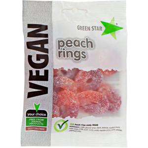 Green Star Vegansk Godis Peach Rings 80g