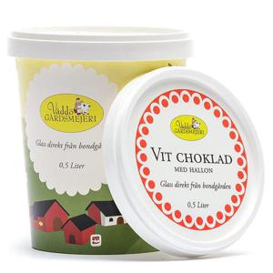 Väddö Gårdsmejeri Glass Vitchoklad med Hallon 500ml
