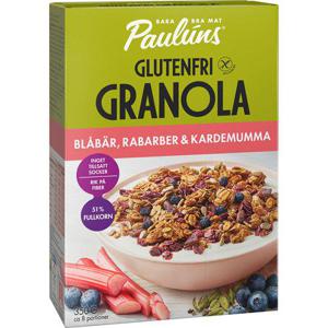 Paulúns Granola Blåbär, Rabarber & Kardemumma Glutenfri 350g