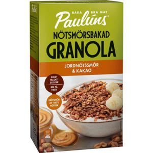 Paulúns Nötsmörsbakad Granola Jordnötssmör & Kakao 430g