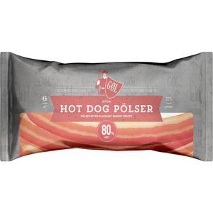 GØL Röd Hot Dog Pölser 6-p 375g Gol Pölser