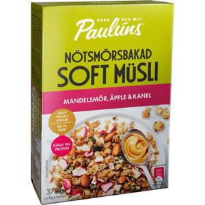 Paulúns Nötsmörsbakad Müsli Mandelsmör, Äpple & Kanel 375g