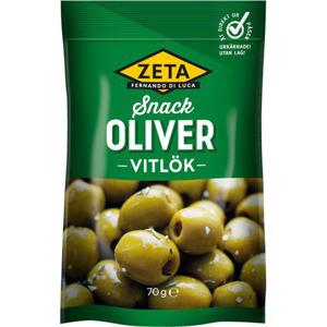 Zeta Snack Oliver Vitlök 70g