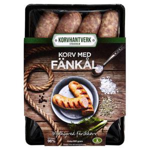 Korvhantverk Stockholm Korv Fänkål 96% EKO/KRAV ca 4x125g Korvhantverk
