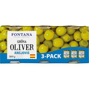 Fontana Oliver Gröna Ansjovis 3x120g
