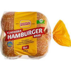 Korvbrödsbagarn Hamburgerbröd 8-p 448g