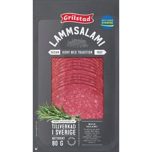 Grilstad Lammsalami utan Fläskkött Skivad 80g