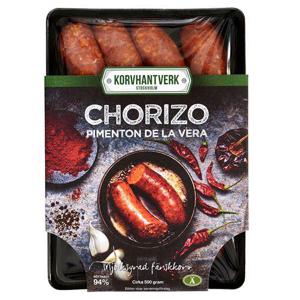 Korvhantverk Stockholm Chorizo Pimenton De La Vera 94% EKO/KRAV ca 4x125g Korvhantverk