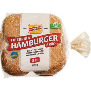 Korvbrödsbagarn Hamburgerbröd Grovt 8-p 480g