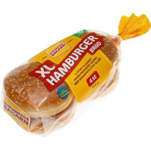 Korvbrödsbagarn Hamburgerbröd XL Glazed 4-p 360g