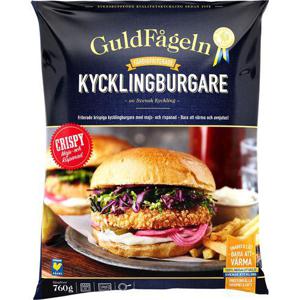 Guldfågeln Kycklingburgare 8-pack Crispy Fryst 760g