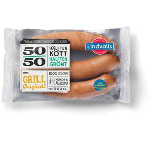 Lindvalls Grillkorv Original 50/50 300g