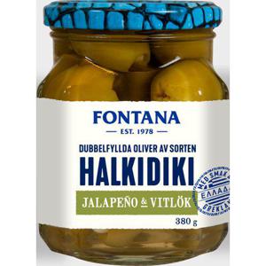 Fontana Oliver Halkidiki Jalapeno & Vitlök 380g