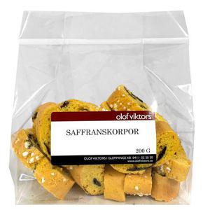 Olof Viktors Saffranskorpor med Mörk Choklad 200g