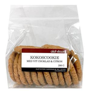 Olof Viktors Kokoscookie Vit Choklad & Citron 200g